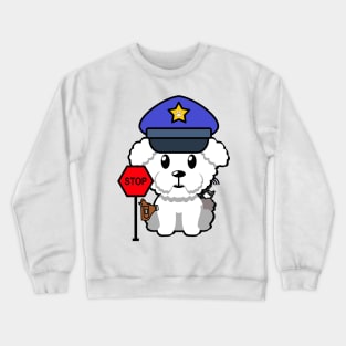 Cute furry dog is a police Crewneck Sweatshirt